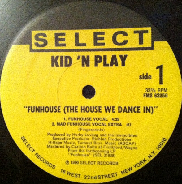 Kid 'N' Play : Funhouse (The House We Dance In) (12", Single)