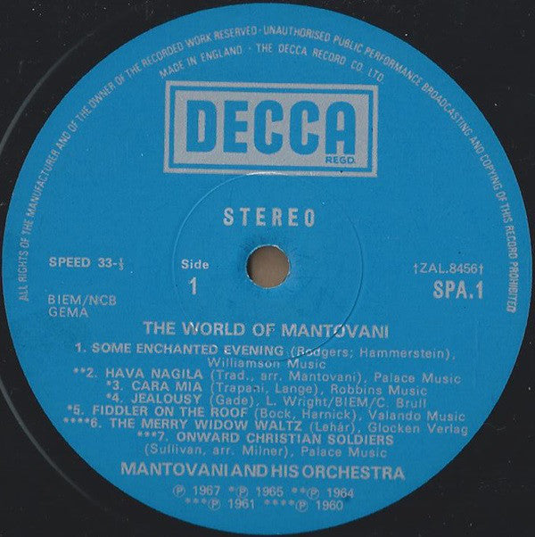 Mantovani And His Orchestra : The World Of Mantovani (LP, Comp, Sil)