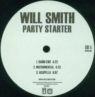 Will Smith : Party Starter (12", Promo)