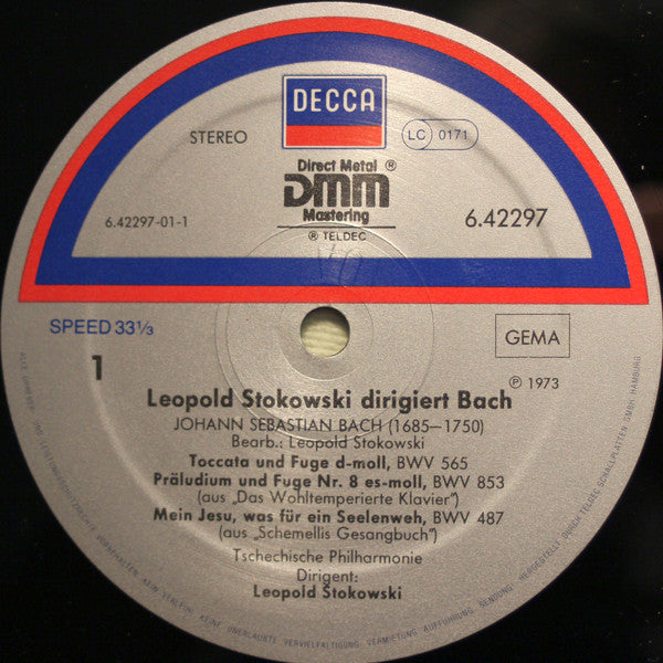 Leopold Stokowski, The Czech Philharmonic Orchestra : Leopold Stokowski Dirigiert Bach  (LP, RE, RM)