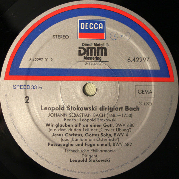 Leopold Stokowski, The Czech Philharmonic Orchestra : Leopold Stokowski Dirigiert Bach  (LP, RE, RM)