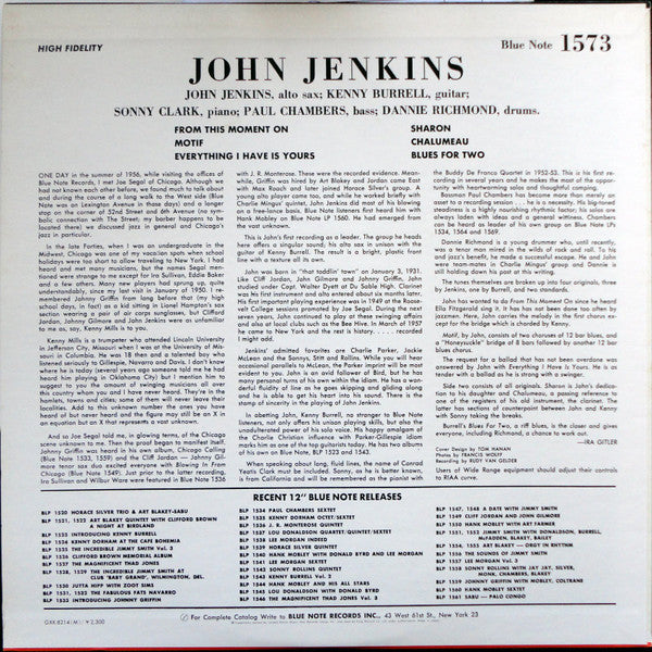 John Jenkins (2) / Kenny Burrell : John Jenkins With Kenny Burrell (LP, Album, Mono, RE)