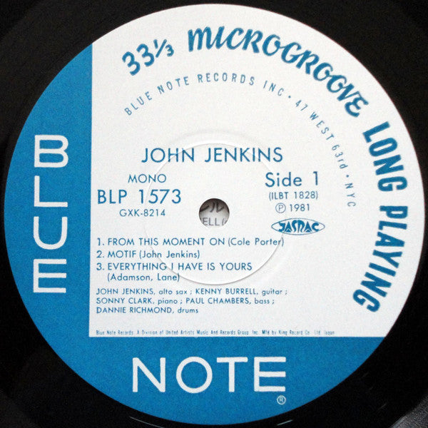 John Jenkins (2) / Kenny Burrell : John Jenkins With Kenny Burrell (LP, Album, Mono, RE)