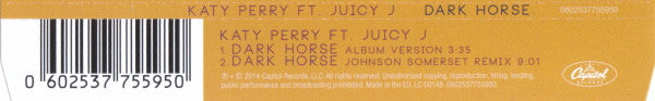 Katy Perry Ft. Juicy J : Dark Horse (CD, Single)