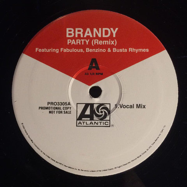 Brandy (2) Featuring Fabolous, Benzino & Busta Rhymes : Party (Remix) (12", Single, Promo)