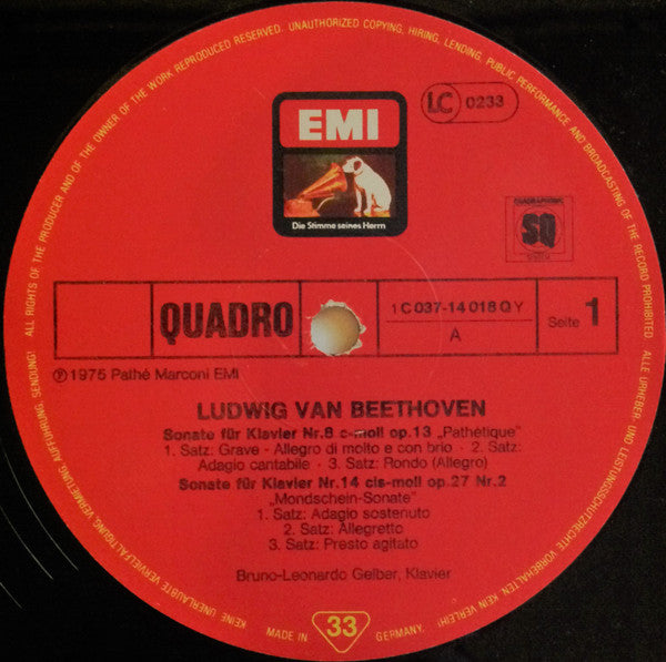 Ludwig Van Beethoven, Bruno Leonardo Gelber : Mondschein • Pathétique • Appassionata (LP, RE)