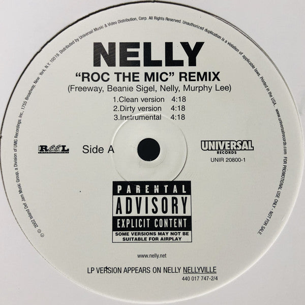 Nelly : Roc The Mic (Remix) (12", Promo)