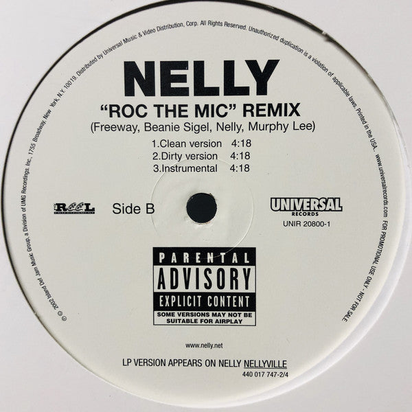 Nelly : Roc The Mic (Remix) (12", Promo)