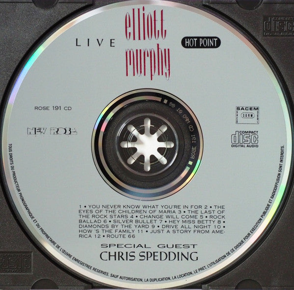 Elliott Murphy Special Guest Chris Spedding : Live - Hot Point (CD, Album)