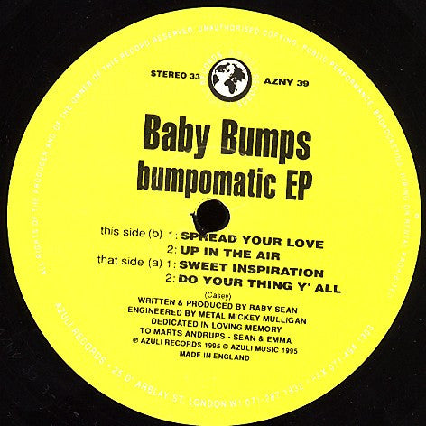 Baby Bumps : Bumpomatic EP (12", EP)