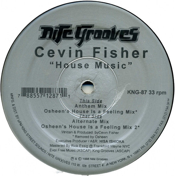 Cevin Fisher : House Music (12")