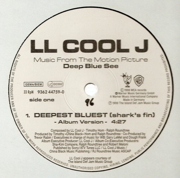 LL Cool J : Deepest Bluest (Shark's Fin) Music From The Motion Picture "Deep Blue Sea" (12")