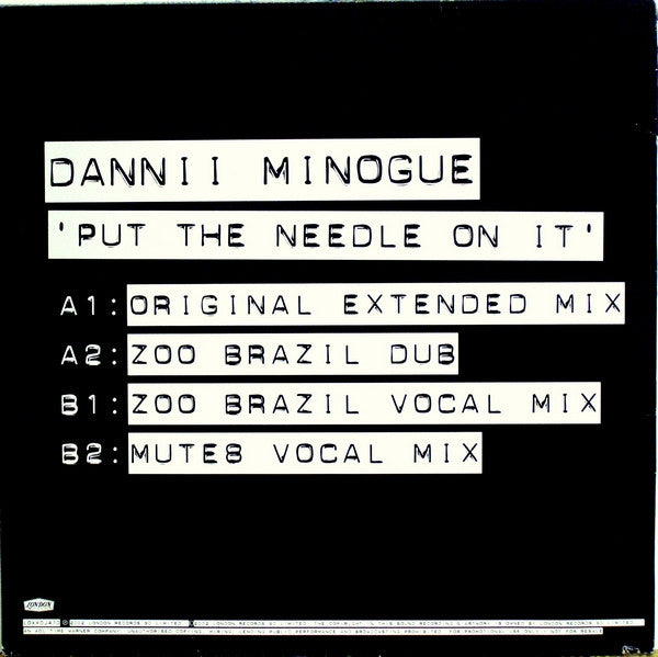 Dannii Minogue : Put The Needle On It (12", Single, Promo)