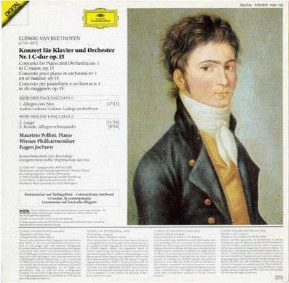 Ludwig van Beethoven - Maurizio Pollini, Wiener Philharmoniker, Eugen Jochum : Klavierkonzert · Piano Concerto No.1 (LP)