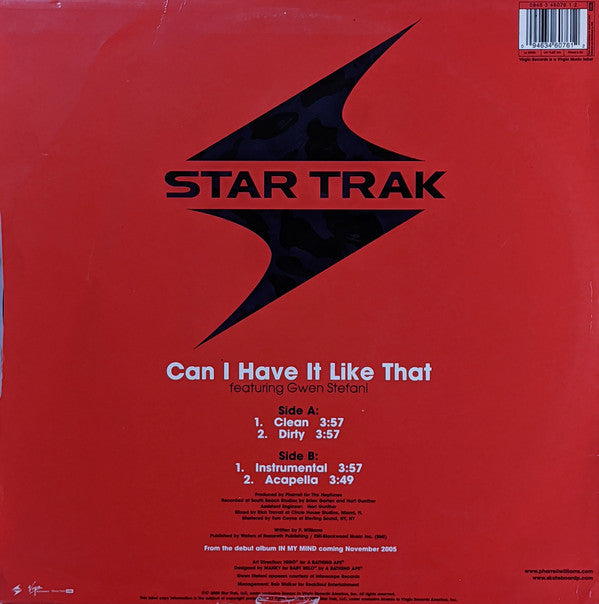 Pharrell Williams : Can I Have It Like That (12")