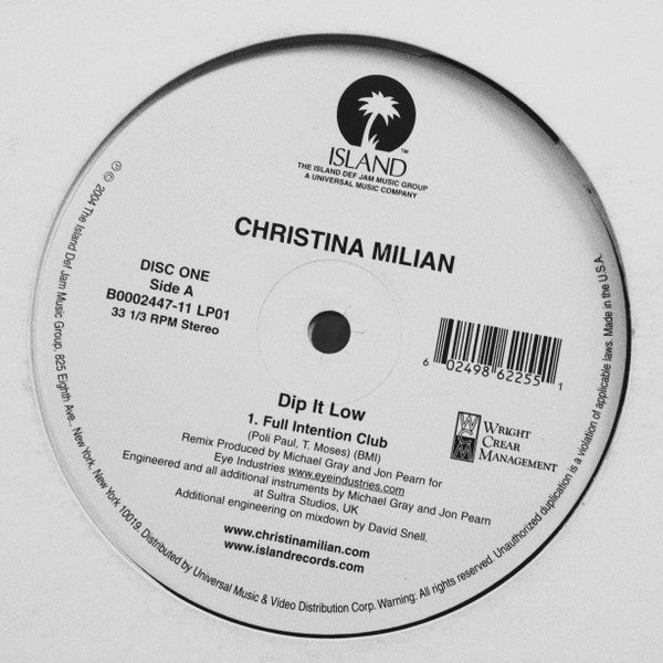 Christina Milian : Dip It Low (2x12")