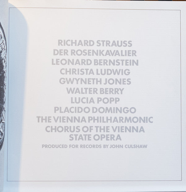 Richard Strauss - Leonard Bernstein, Wiener Philharmoniker, Christa Ludwig, Gwyneth Jones, Walter Berry, Lucia Popp, Placido Domingo : Der Rosenkavalier (4xLP, Album + Box)