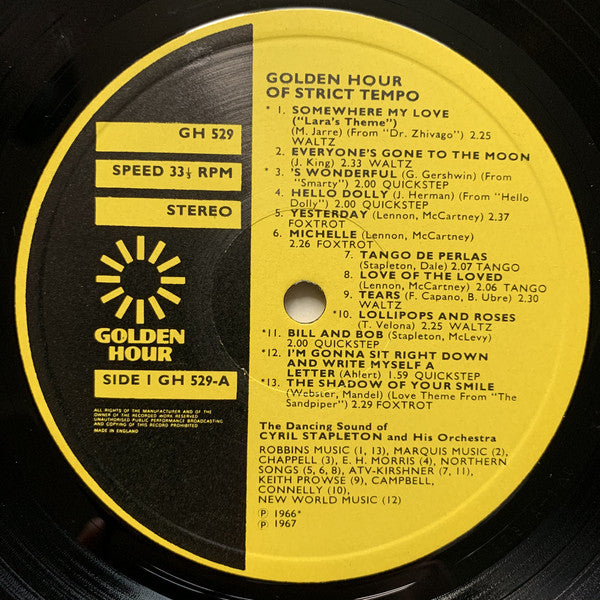 Cyril Stapleton And His Orchestra : Golden Hour Of Strict Tempo (LP, Comp, emb)