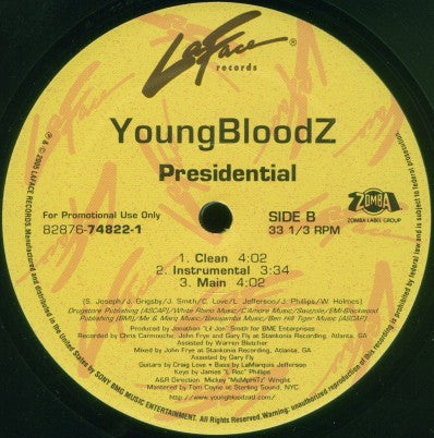 YoungBloodZ Featuring Akon : Presidential (Tha Remix) (12", Single, Promo)