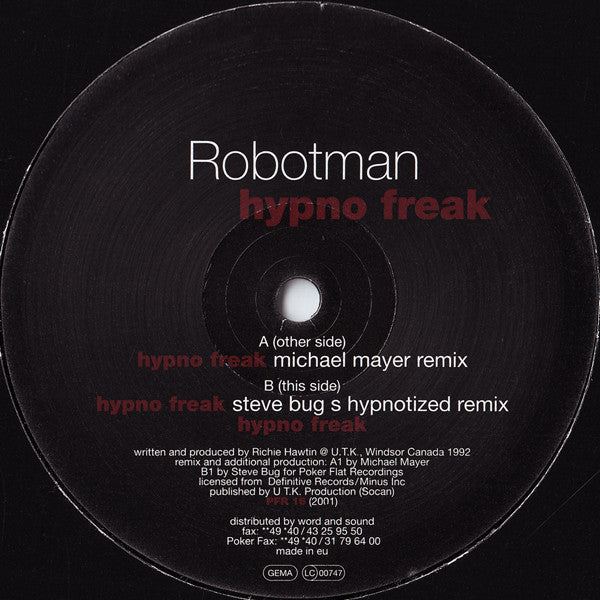 Robotman : Hypno Freak (12")