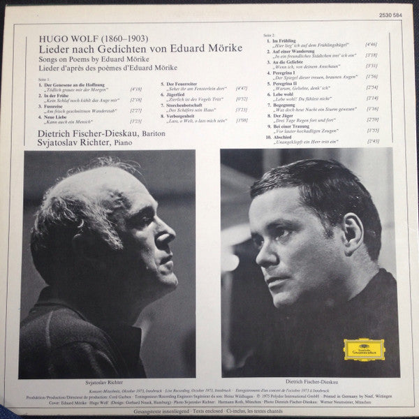 Hugo Wolf : Dietrich Fischer-Dieskau - Sviatoslav Richter : Mörike-Lieder (LP)