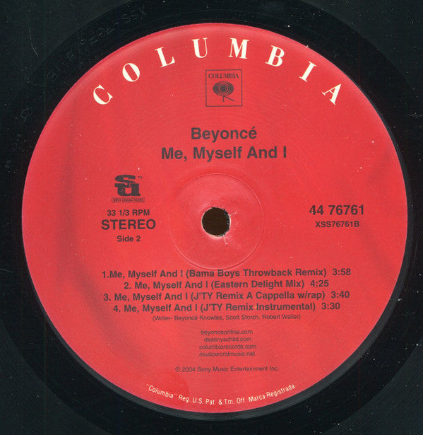 Beyoncé : Me, Myself And I (12")