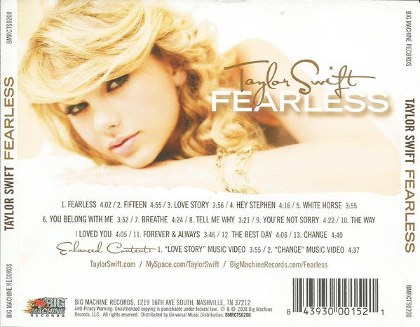 Taylor Swift : Fearless (CD, Album, Enh)