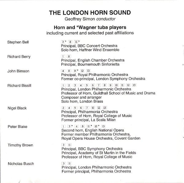 Geoffrey Simon : The London Horn Sound (CD)