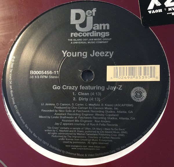 Young Jeezy Featuring Jay-Z : Go Crazy (12")