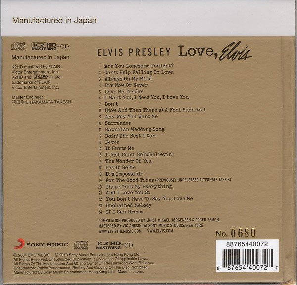 Elvis Presley : Love, Elvis (CD, Comp, Ltd, Num, RM, K2H)