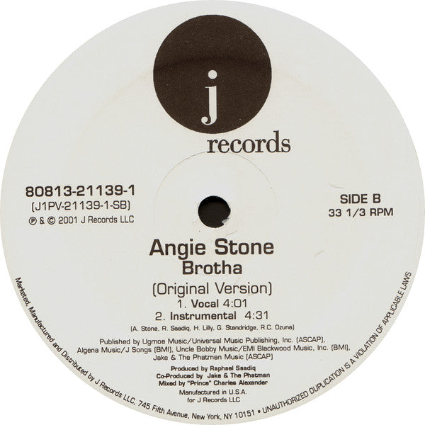 Angie Stone With Alicia Keys & Eve (2) : Brotha Part II (12")