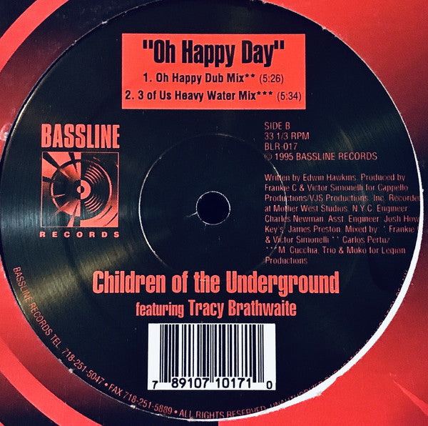 Children Of The Underground : Oh Happy Day (2x12")