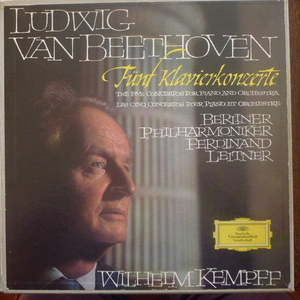 Ludwig van Beethoven - Berliner Philharmoniker, Ferdinand Leitner, Wilhelm Kempff : Fünf Klavierkonzerte (4xLP, RP + Box)