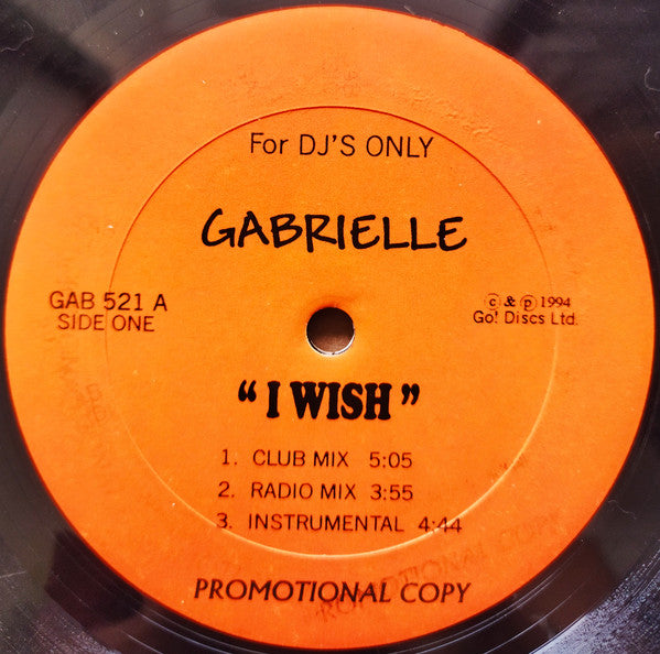 Gabrielle : I Wish (12", Promo)