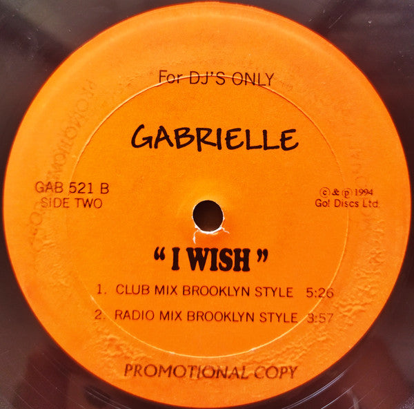 Gabrielle : I Wish (12", Promo)