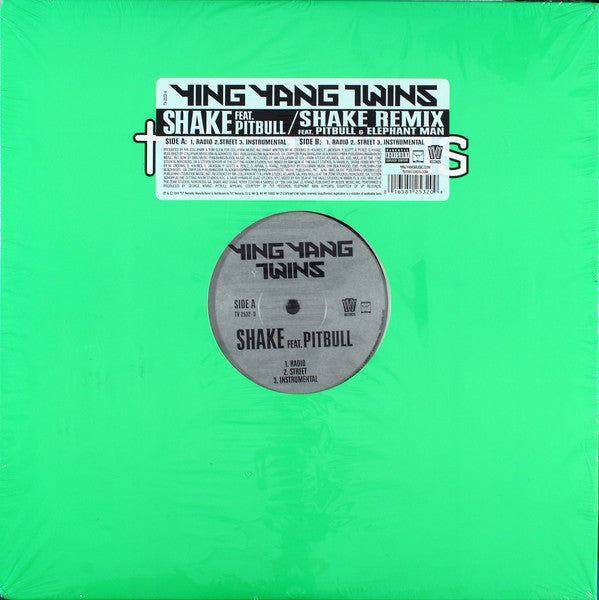 Ying Yang Twins : Shake feat. Pitbull / Shake Remix feat. Pitbull & Elephant Man (12")