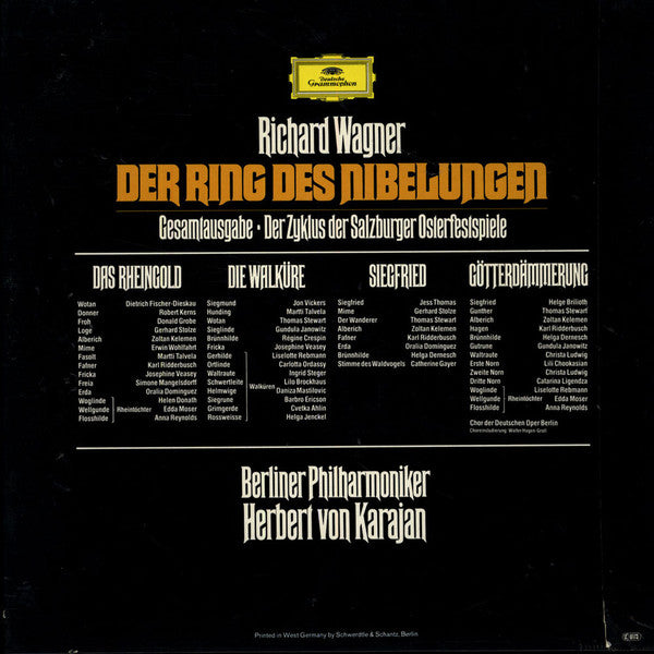 Richard Wagner - Herbert von Karajan, Berliner Philharmoniker : Der Ring Des Nibelungen - Gesamtausgabe - Der Zyklus Der Salzburger Osterfestspiele (19xLP, RE + Box)