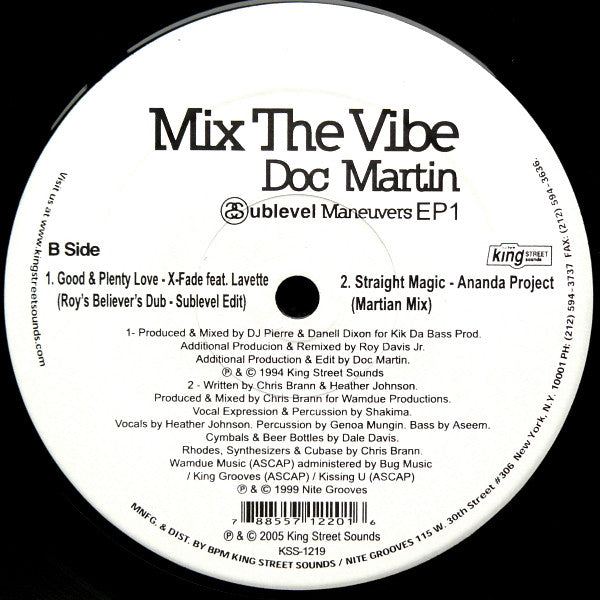 Doc Martin : Mix The Vibe: Sublevel Maneuvers EP 1 (12", EP)