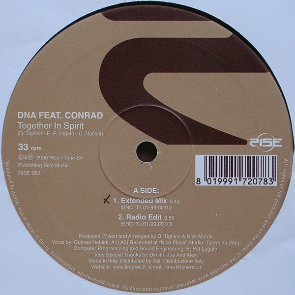 DNA (7) Feat. Conrad : Together In Spirit (12")