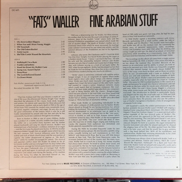 Fats Waller : Fine Arabian Stuff (LP, Album)