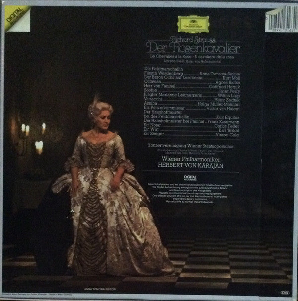 Richard Strauss, Anna Tomowa-Sintow · Agnes Baltsa · Janet Perry · Kurt Moll, Wiener Philharmoniker, Herbert von Karajan : Der Rosenkavalier (4xLP + Box)