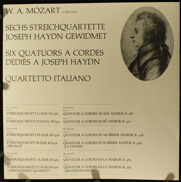 Mozart*, Quartetto Italiano : Sechs Streichquartette Joseph Haydn Gewidmet (3xLP + Box)