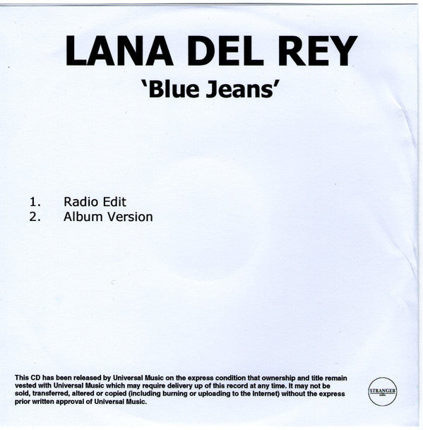 Lana Del Rey : Blue Jeans (CDr, Single, Promo)