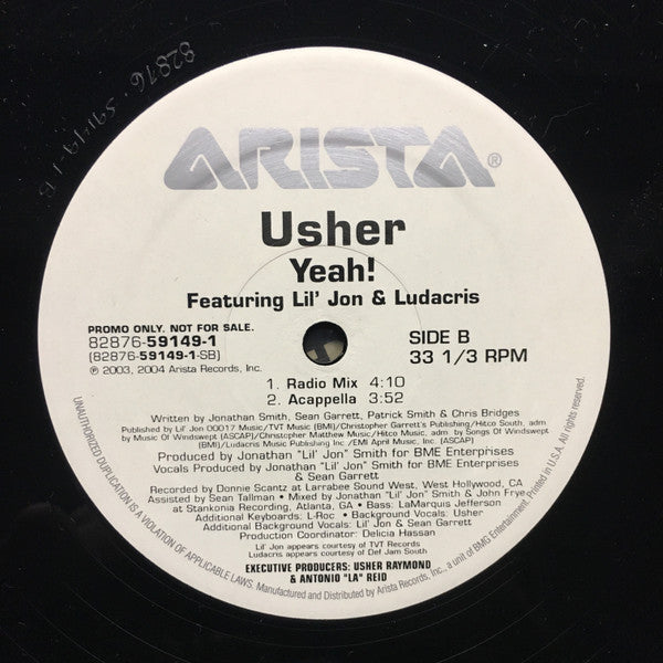 Usher Featuring Lil' Jon & Ludacris : Yeah! (12", Promo)