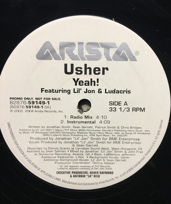 Usher Featuring Lil' Jon & Ludacris : Yeah! (12", Promo)