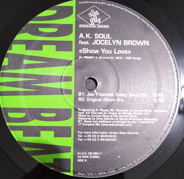 A.K. Soul Feat. Jocelyn Brown : Show You Love (12")