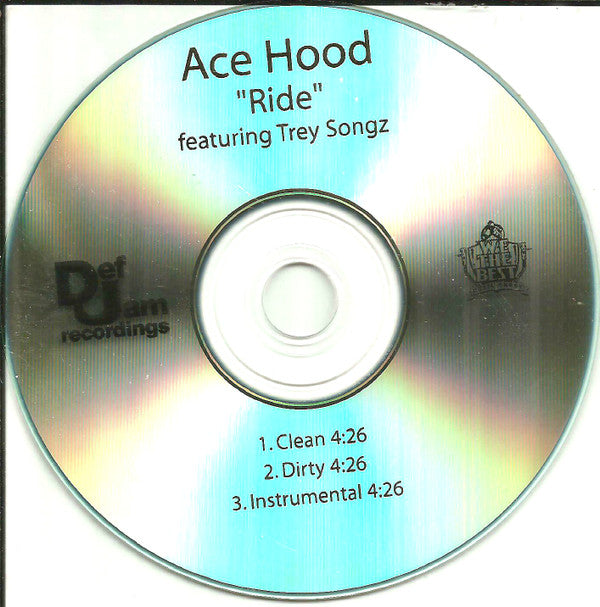 Ace Hood : Ride (CD, Single, Promo)