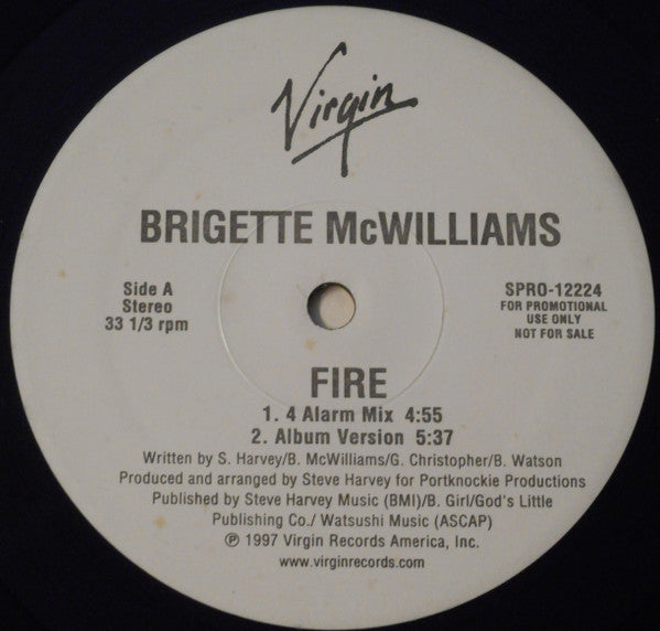 Brigette McWilliams : Fire (12", Promo)