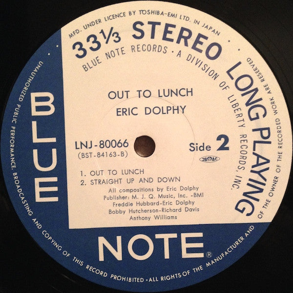 Eric Dolphy : Out To Lunch! (LP, Album, RE)