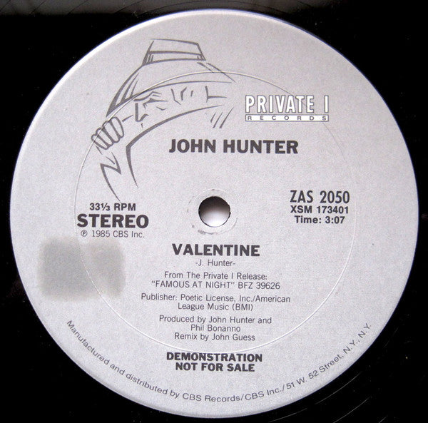 John Hunter (3) : Valentine (12", Promo)